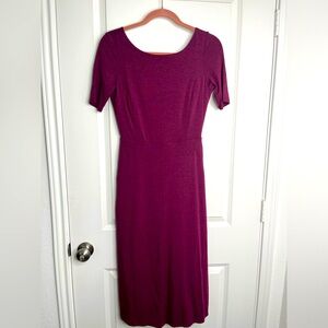 Heather by Bordeaux Knit Open Back Dress Maroon Size Small
